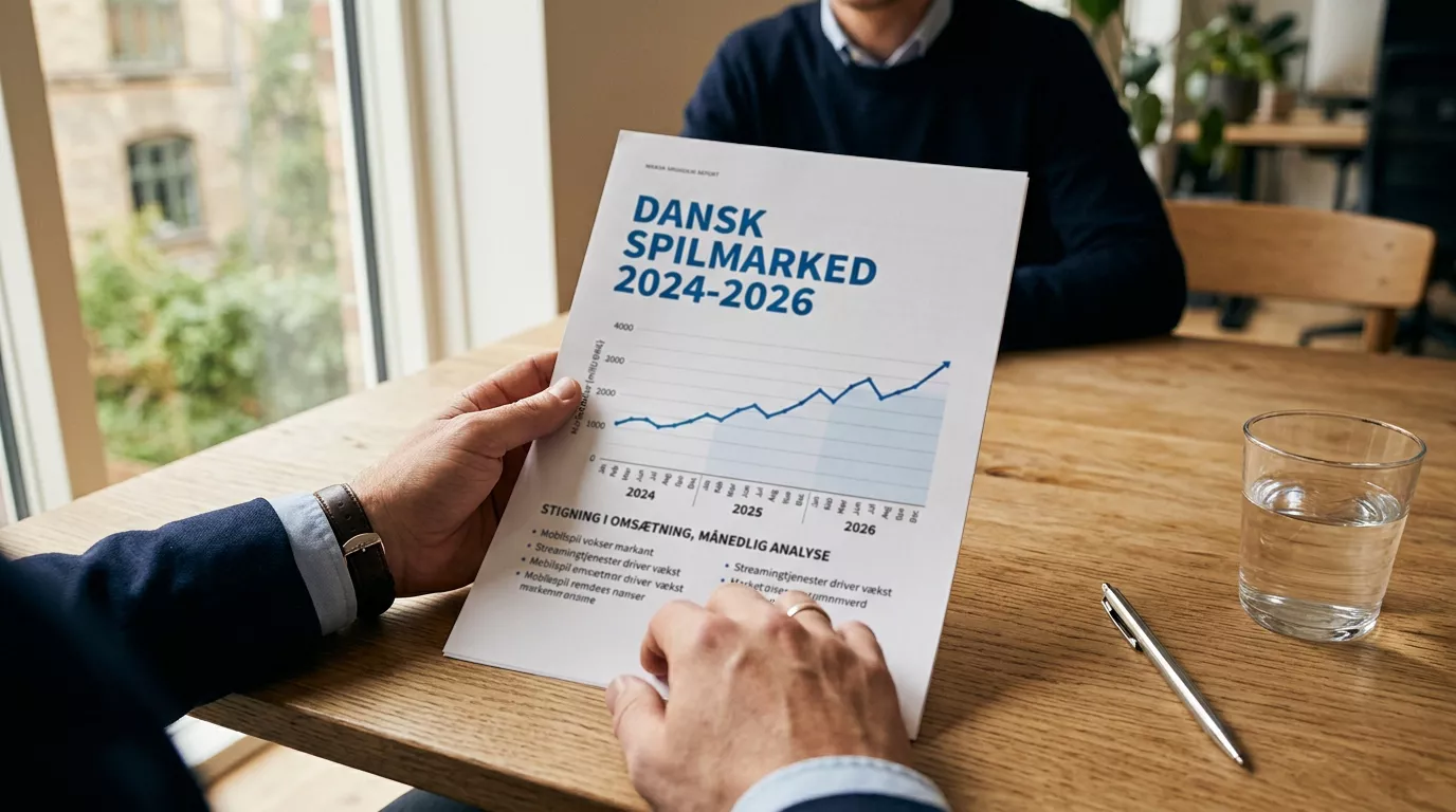 Analytiker gennemgår månedsrapport om det danske bookmakermarked 2024 til 2026 med tal for bruttospilleindtægt og kanaliseringsgrad